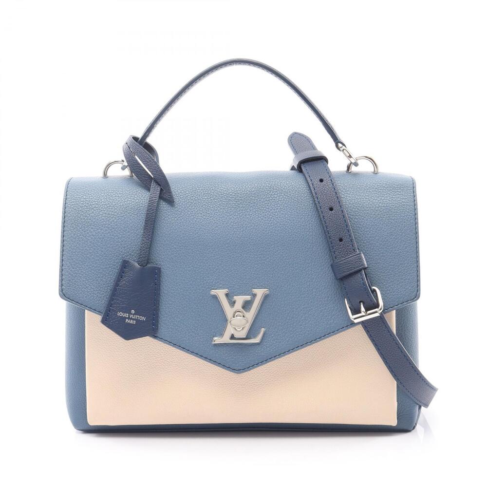 Louis Vuitton My Lockme Jean Handbag Leather Ivory White Navy Blue